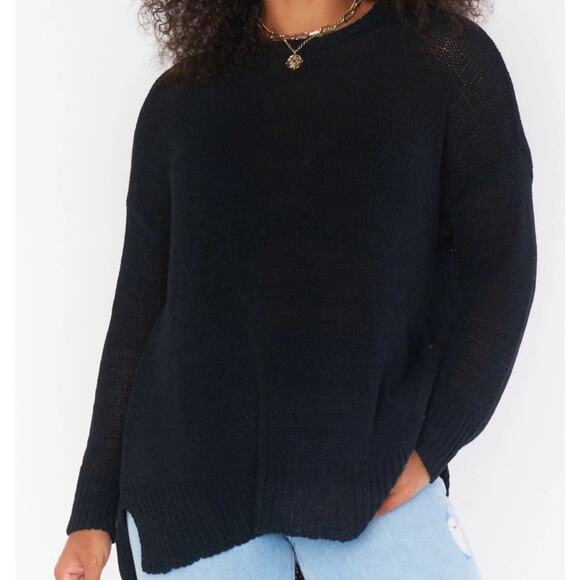 Show me your mumu MMo 1974 Anya sweater Black Knit Size XL X Large NWT - Picture 1 of 10